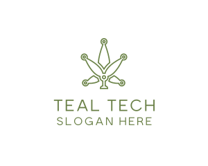 Cannabis Weed Leaf Tech logo design