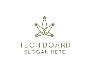 Cannabis Weed Leaf Tech logo design