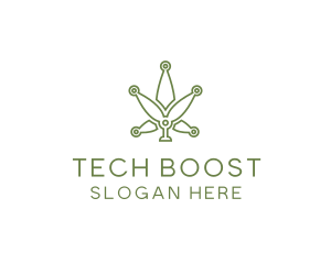 Cannabis Weed Leaf Tech logo design