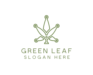 Cannabis Weed Leaf Tech logo design