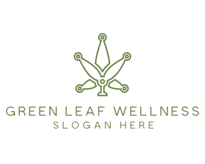 Cannabis Weed Leaf Tech logo design