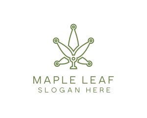 Cannabis Weed Leaf Tech logo design