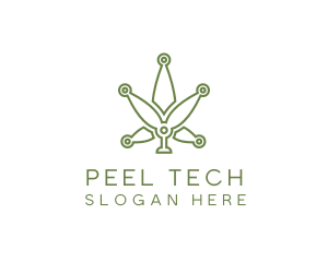 Cannabis Weed Leaf Tech logo design