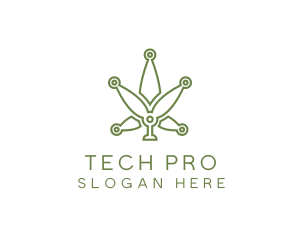 Cannabis Weed Leaf Tech logo design