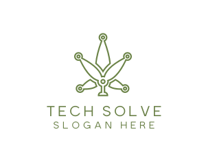 Cannabis Weed Leaf Tech logo design