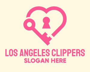 Pink Keyhole Heart  Logo