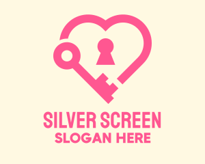 Pink Keyhole Heart  Logo