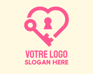 Pink Keyhole Heart  Logo