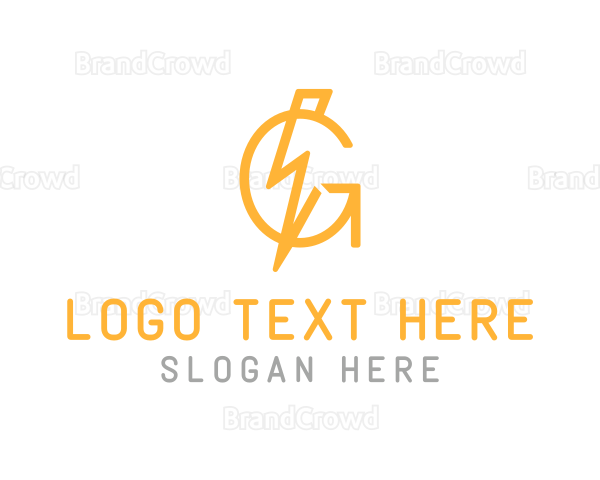Flash Lightning Letter G Logo