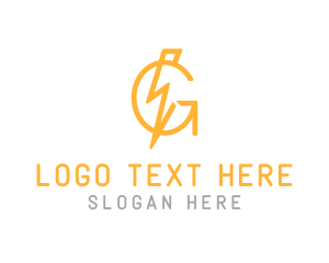 Electrician - Flash Lightning Letter G logo design