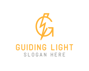 Flash Lightning Letter G logo design