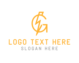 Energy - Flash Lightning Letter G logo design