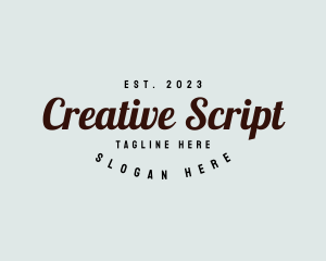 Retro Script Business logo design