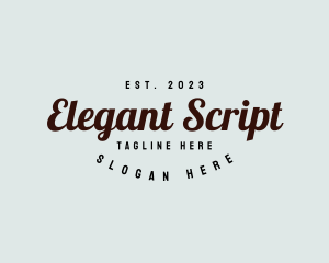 Retro Script Business logo design