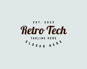 Retro Script Business logo design