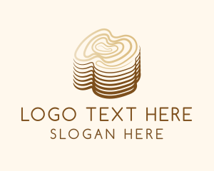 Brown Circle - Log Wood Ring logo design