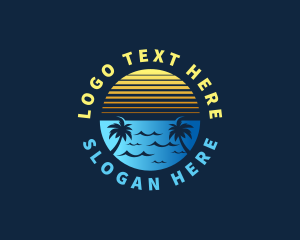Seaside - Beach Sun Getaway logo design