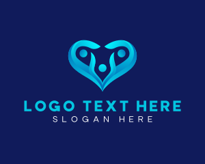 People - Heart Family Social logo design