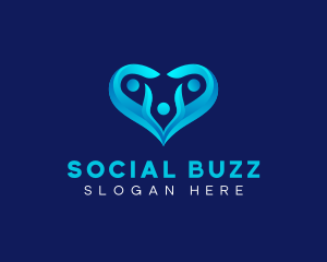 Heart Family Social logo design