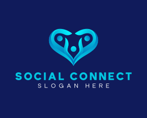 Heart Family Social logo design