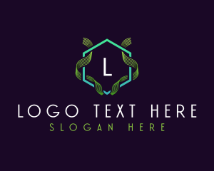 Frequency - Hexagon Wave Frequency logo design