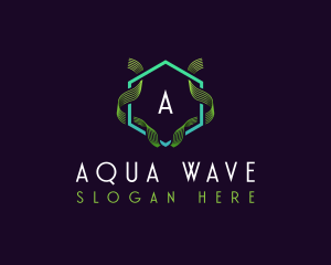 Hexagon Wave Frequency logo design