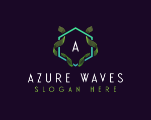 Hexagon Wave Frequency logo design