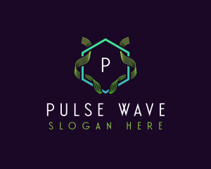 Frequency - Hexagon Wave Frequency logo design