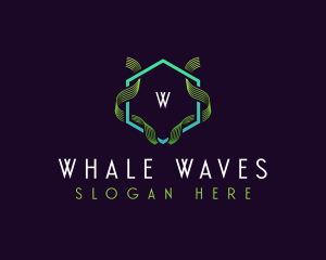 Hexagon Wave Frequency logo design