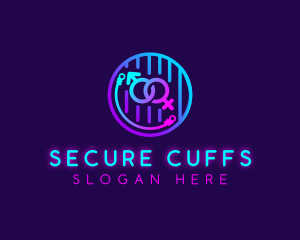 Neon Adult Handcuff logo design