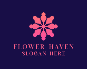 Abstract People Flower  logo design