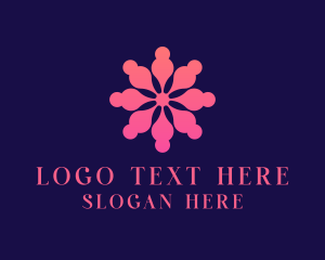 Women Empowerment - Abstract People Flower logo design