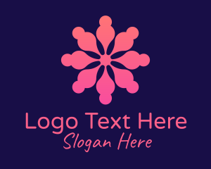 Massage Therapy - Abstract People Flower logo design