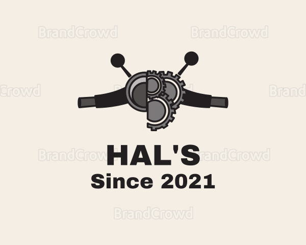 Motorcycle Handle Gears Logo