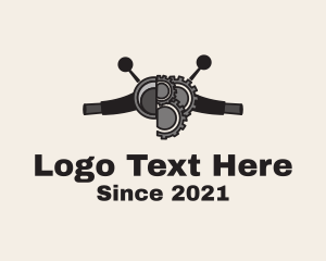Motorbike - Motorcycle Handle Gears logo design
