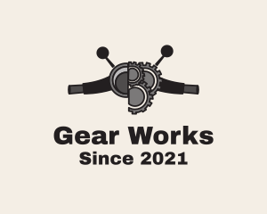 Motorcycle Handle Gears logo design