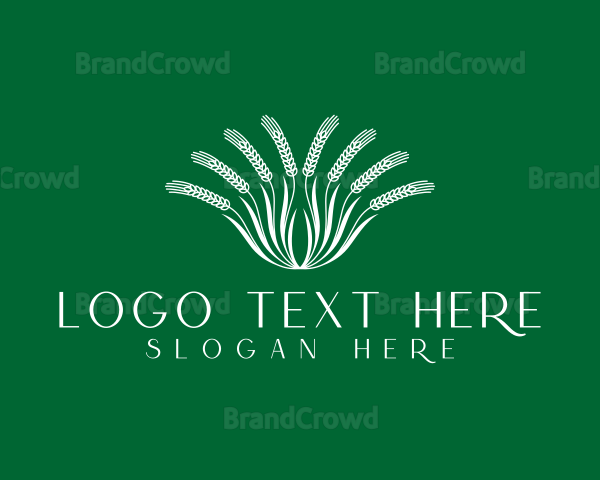 Green Eco Wheat Logo