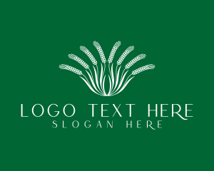 Grow - Green Eco Wheat logo design