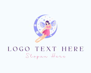 Fairy - Woman Fairy Moon logo design