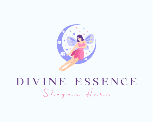 Woman Fairy Moon logo design