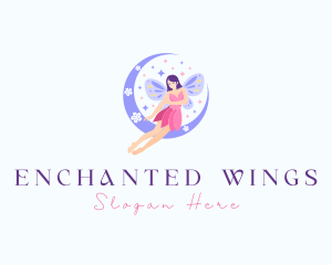 Woman Fairy Moon logo design