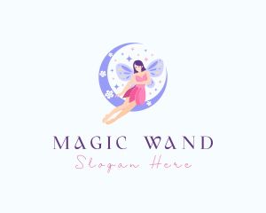 Woman Fairy Moon logo design