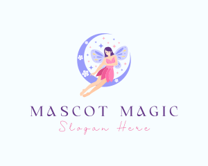 Woman Fairy Moon logo design