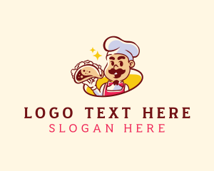 Pita Wrap - Chef Taco Snack Cook logo design