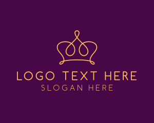 Event Planner - Gold Royal Crown Monoline logo design