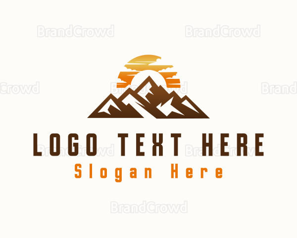 Sunset Mountain Peak Logo