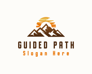 Sunset Mountain Peak logo design