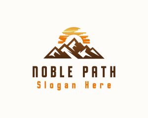 Sunset Mountain Peak logo design