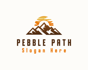 Sunset Mountain Peak logo design