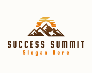 Sunset Mountain Peak logo design